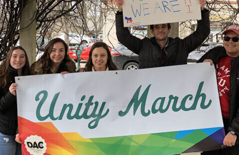 college democrats at a unity march