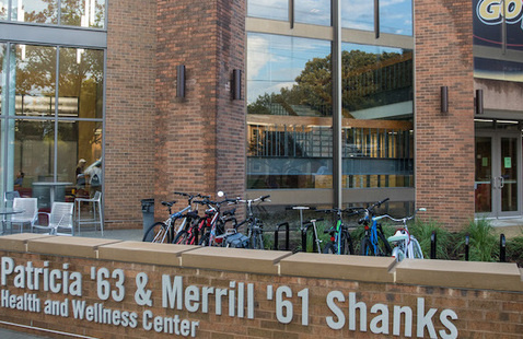 exterior view and entrance to Shanks Wellness Center