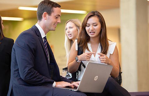 Students at career fair