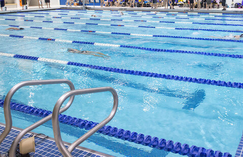Natatorium pool with lanes
