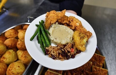 A plate with food on it.