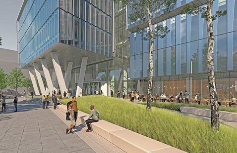 Rendering of exterior of Anschutz Health Sciences Building