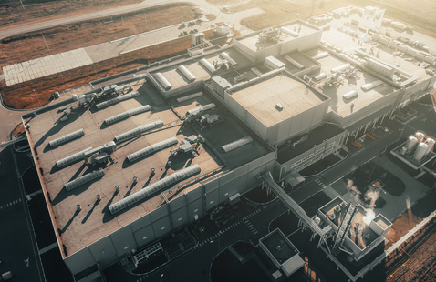 aerial view of factory