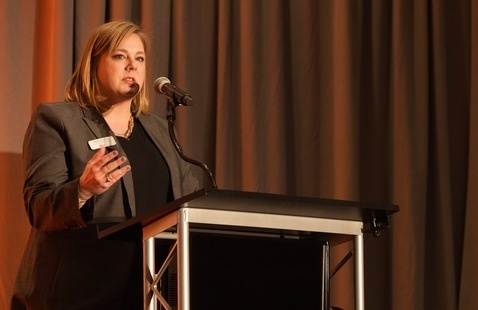 Director Dr. Nichole Fifer giving 2023's State of the Region Address.