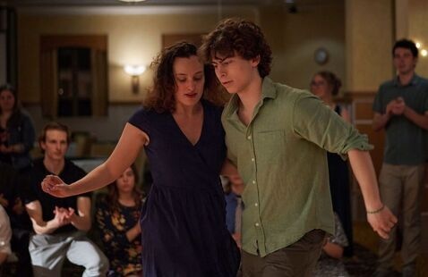Students dancing at SnoBall in the MUB Ballroom.