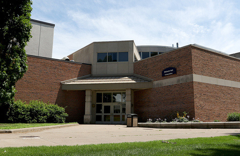West entrance to UW-Stout's Micheels Hall