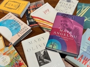 Some poetry books from the Chapel House Library's collection.