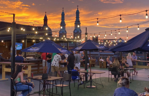 Outside patio view of Braxton Brewing.