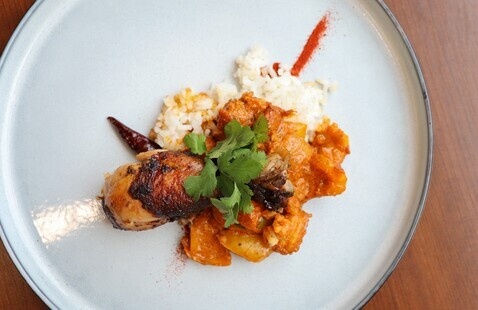 A meal on a white plate.