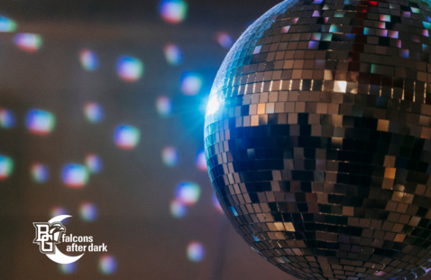 disco ball and lights shining on it