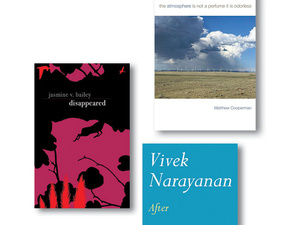 Image of Living Writers:  Jasmine Bailey, Matthew Cooperman, and Vivek Narayanan