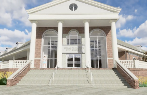 Rendering of the Welcome Center at Brackenridge Hall