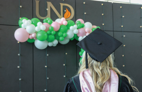 Girl wearing graduation cap