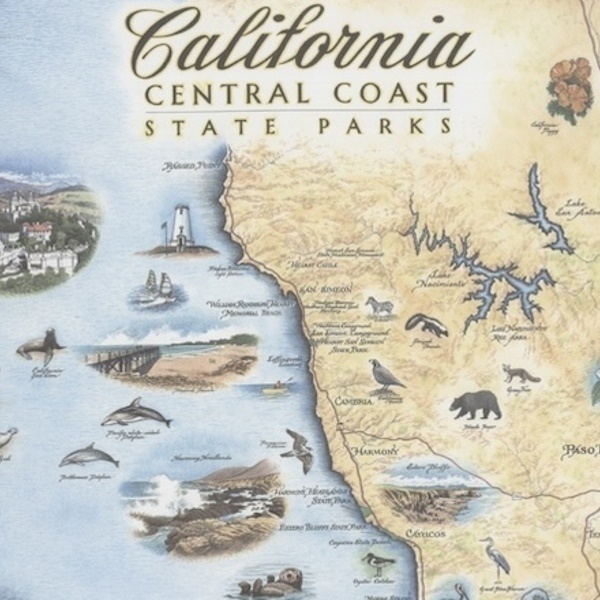 Pictoral map of California Central Coast