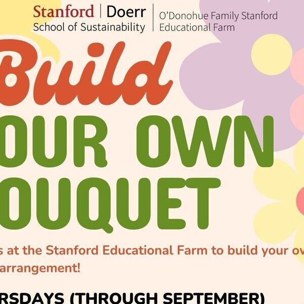 Flyer with pastel flowers with text "build your own bouquet"