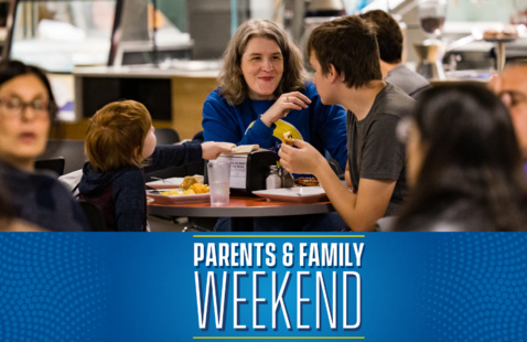 Students and families enjoying brunch