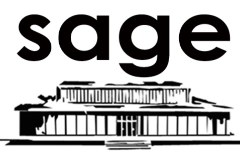 ink drawing of sage art center.