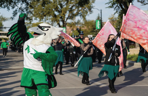 UND mascot walking in the parade