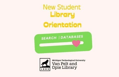 New Student Library Orientation with green search bar and Van Pelt & Opie Library Logo