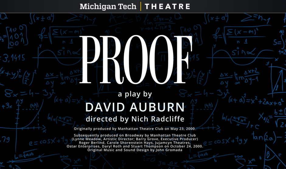 Proof - Michigan Tech Theatre