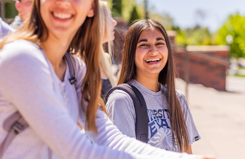 Students laughing together