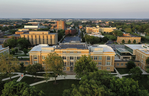 Aerial photo of BGSU campus