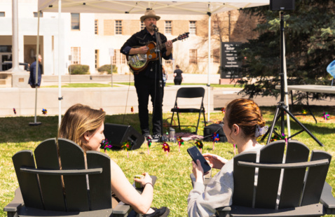Students attending a on-campus concert