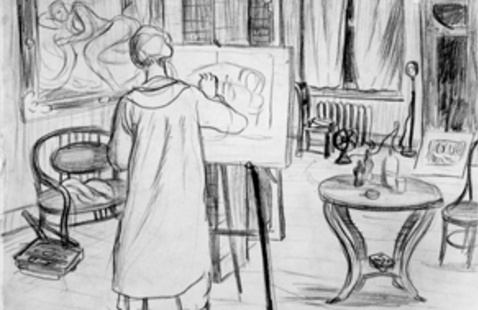 drawing of a person drawing