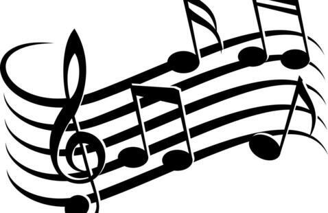 MUSIC NOTES ON STAFF