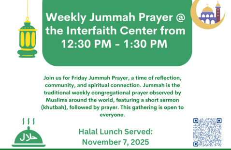 Jummah Flyer at the Interfaith Center