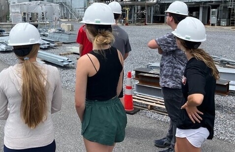 Students visiting a local power plant during the Environmental Science and Engineering Academy