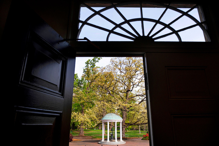 A photo of the Old Well from South Building.