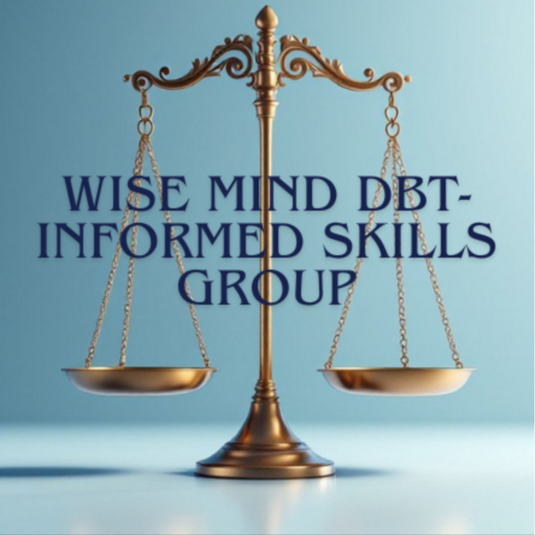 Wise Mind image of scales with blue background