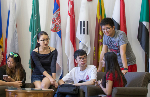 Students in a conversation