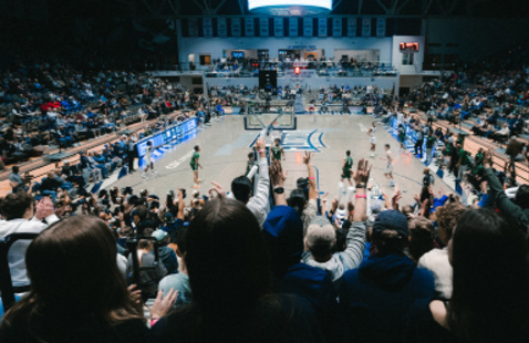 Basketball game inside UNF arena