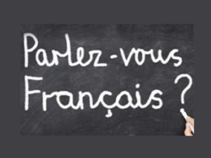 Chalkboard reads: Parlez-vous français?