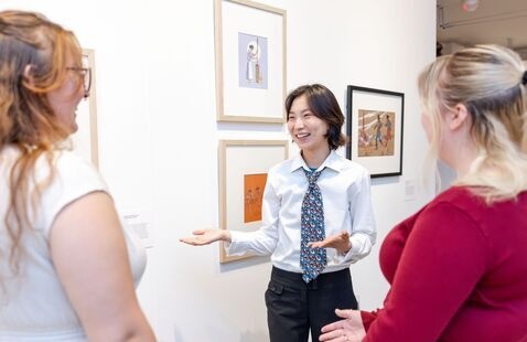Students in a tour at the museum
