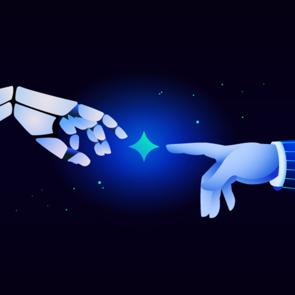 Robotic hand meeting the human hand