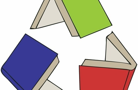 3 books in a recycle circle