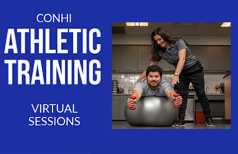 CONHI Athletic Training. person's legs scooting ball around obstacles