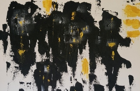 Staticity: Mixed media on canvas 16' X 20"