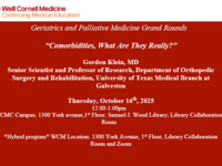 Geriatrics and Palliative Medicine Grand Rounds, Presented by: Dr. Gordon Klein
