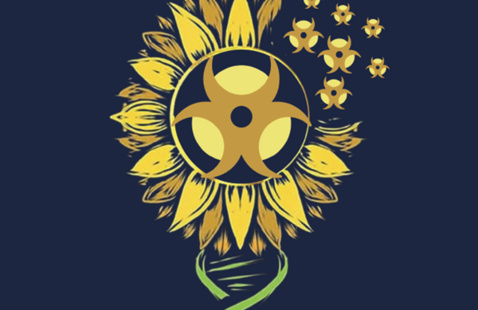 Stylized Biosafety and Biosecurity Sunflower