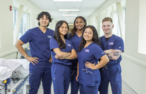 Nursing students standing together