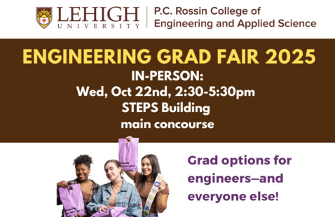 Engineering Grad Fair, In-Person, Wed Oct 22nd 2:30 - 5:30pm, STEPS Concourse/Lobby