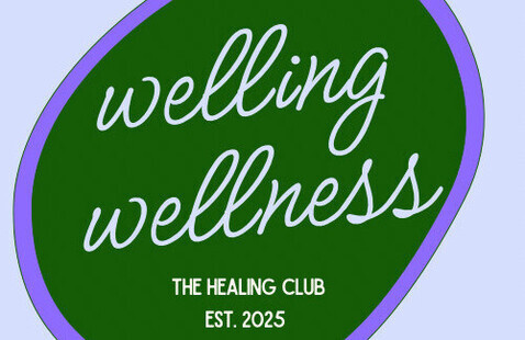 Text that says Welling Welness, The Healing Club, Est. 2025.