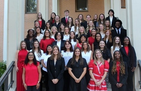 members of the current MFECOE ambassador program outside of Aderhold Hall