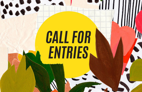 Image of paper collage and the words "Call For Entries"
