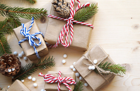 Presents wrapped for the holidays