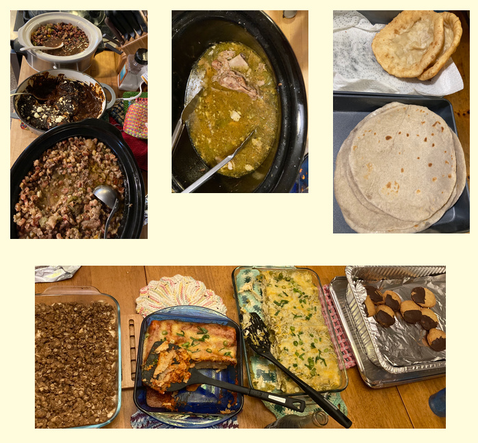 Three pictures of different Indigenous dishes